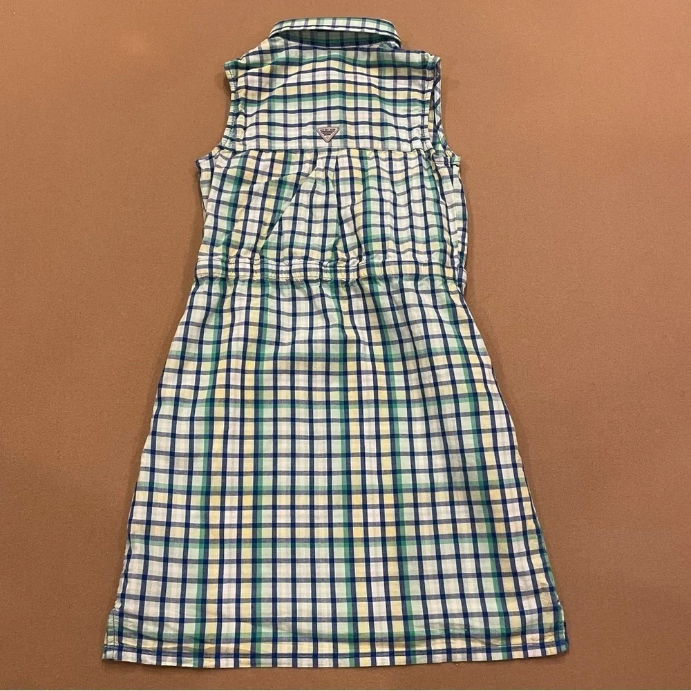 Columbia Girl’s Cotton Super Bonehead Sleeveless Dress Plaid Size Medium 10/12